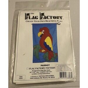 NEW VTG - The Flag Factory Parrot Flag Pattern Only Create Your Own Flag 28x 49
